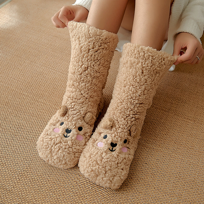 Cute Ultra-thick Cozy Slipper Home Socks