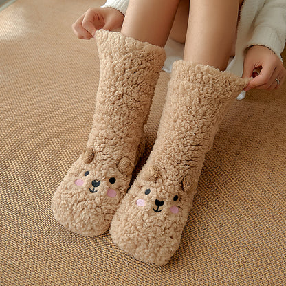 Cute Ultra-thick Cozy Slipper Home Socks