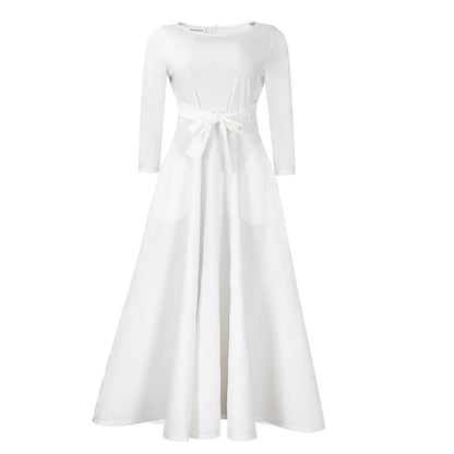 Simple Tie-Waist Plus Size Dress