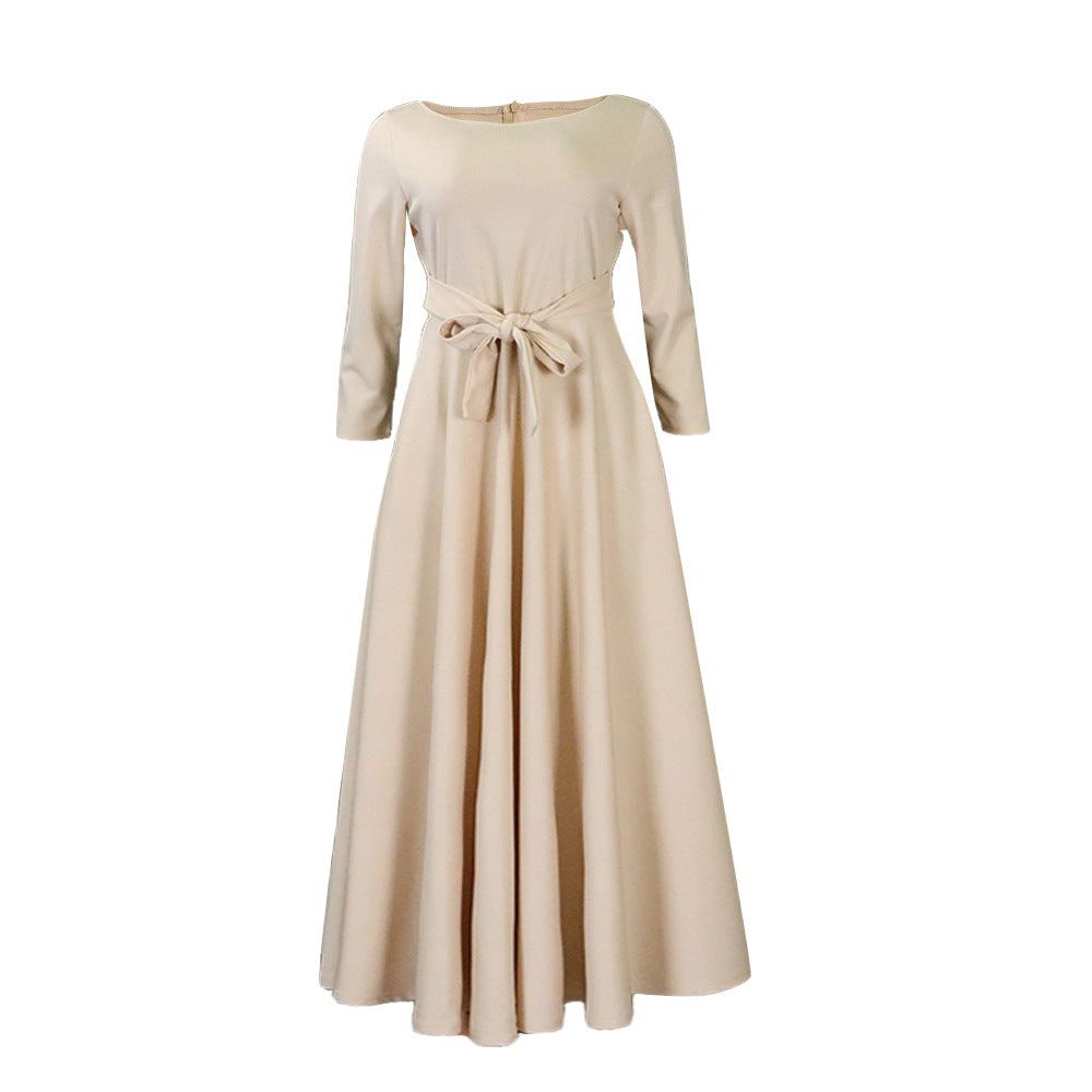 Simple Tie-Waist Plus Size Dress