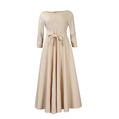 Simple Tie-Waist Plus Size Dress