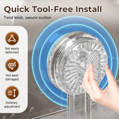 🚰 50% OFF HOT SALE 2025! ✨ Universal Removable Faucet Storage Rack - Expandable Design with Drainage Holes for Kitchen & Bathroom Organization 🛁💫